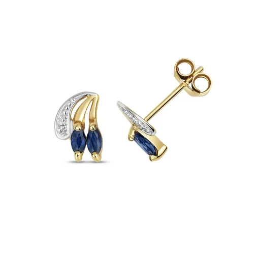 Diamond & Sapphire Stud Earrings